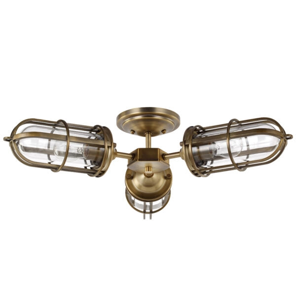 Plafoniera Urban Restoration ottone antico 3xE27 IP44