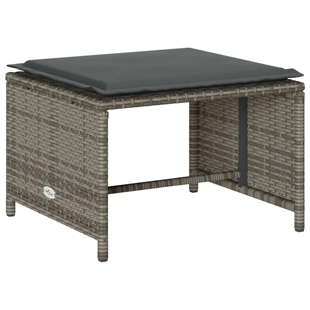 Set Divano da Giardino 5 pz con Cuscini Grigio in Polyrattan 4104165
