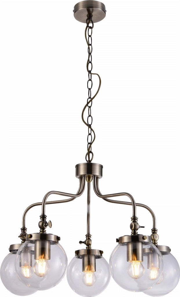 Lampadario Candellux Ballet 35-70876 ottone vetro 5xE27