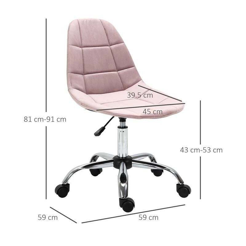 SEDIA GIREVOLE PER SCRIVANIA UFFICIO ERGONOMICA REGOLABILE ROSA