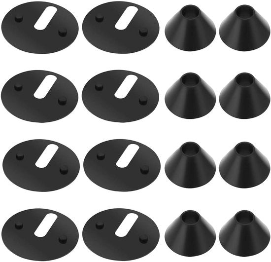 Set di base di supporto per la toilette con placca antiscivolo - sostituzione - 40mm - nero