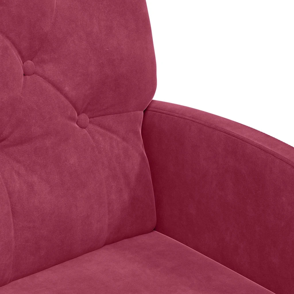 Sedie da Pranzo con Ruote 2 pcs Rosso vino 58 x 67 x 97 cm