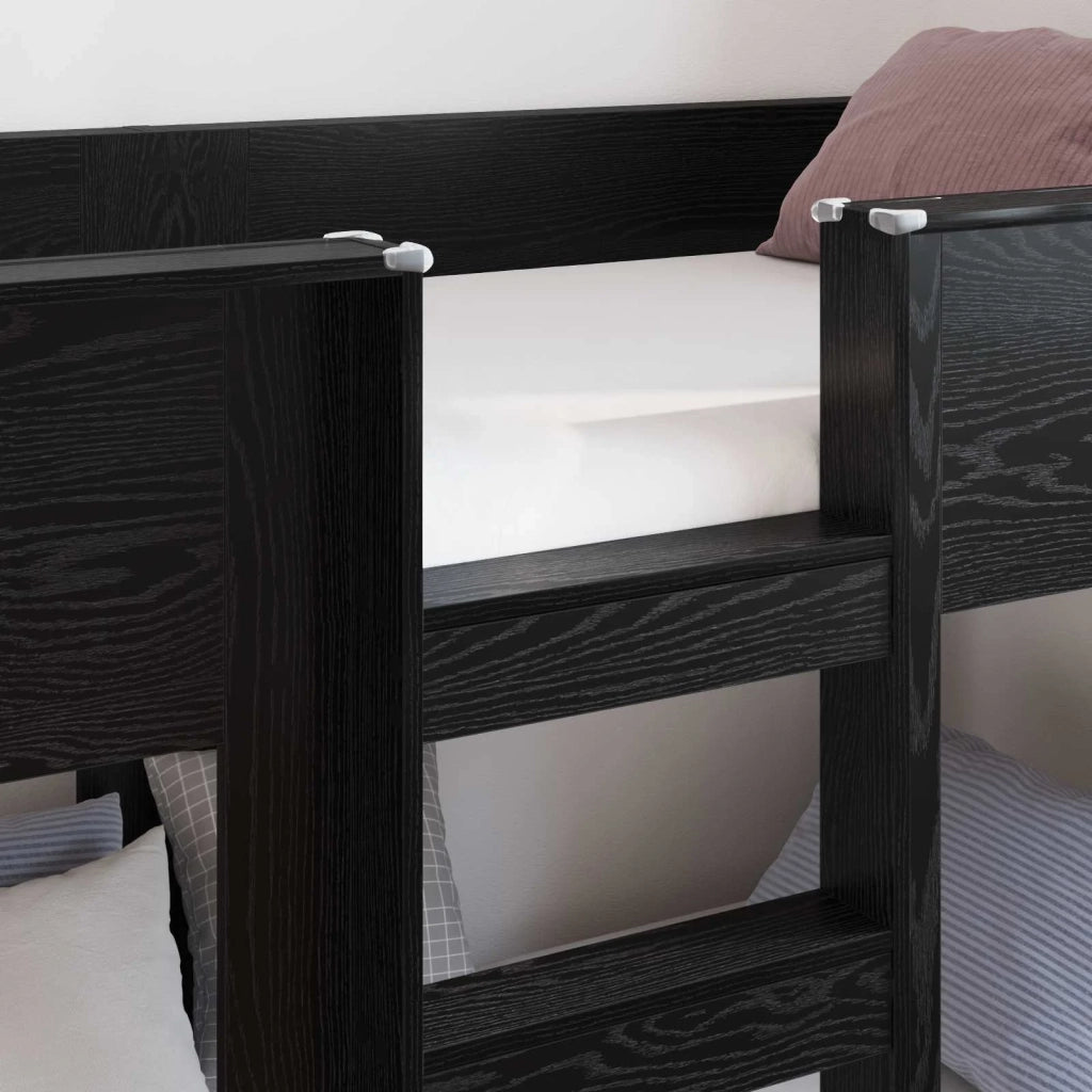 Letto a Castello per Bambini Rovere Nero 75 x 190 cm
