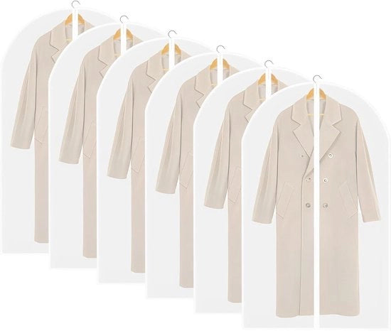Sacchi per abbigliamento lunghi 60 x 120 cm - 6 pezzi di sacchetti trasparenti per abbigliamento Impermeabili sacchi per abbigliamento con chiusura a zip per pacchi