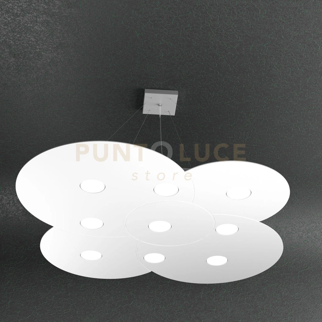 CLOUD SOSPENSIONE 9+4 LUCI BIEMISSIONE BIANCO 1128-S9+4-BI