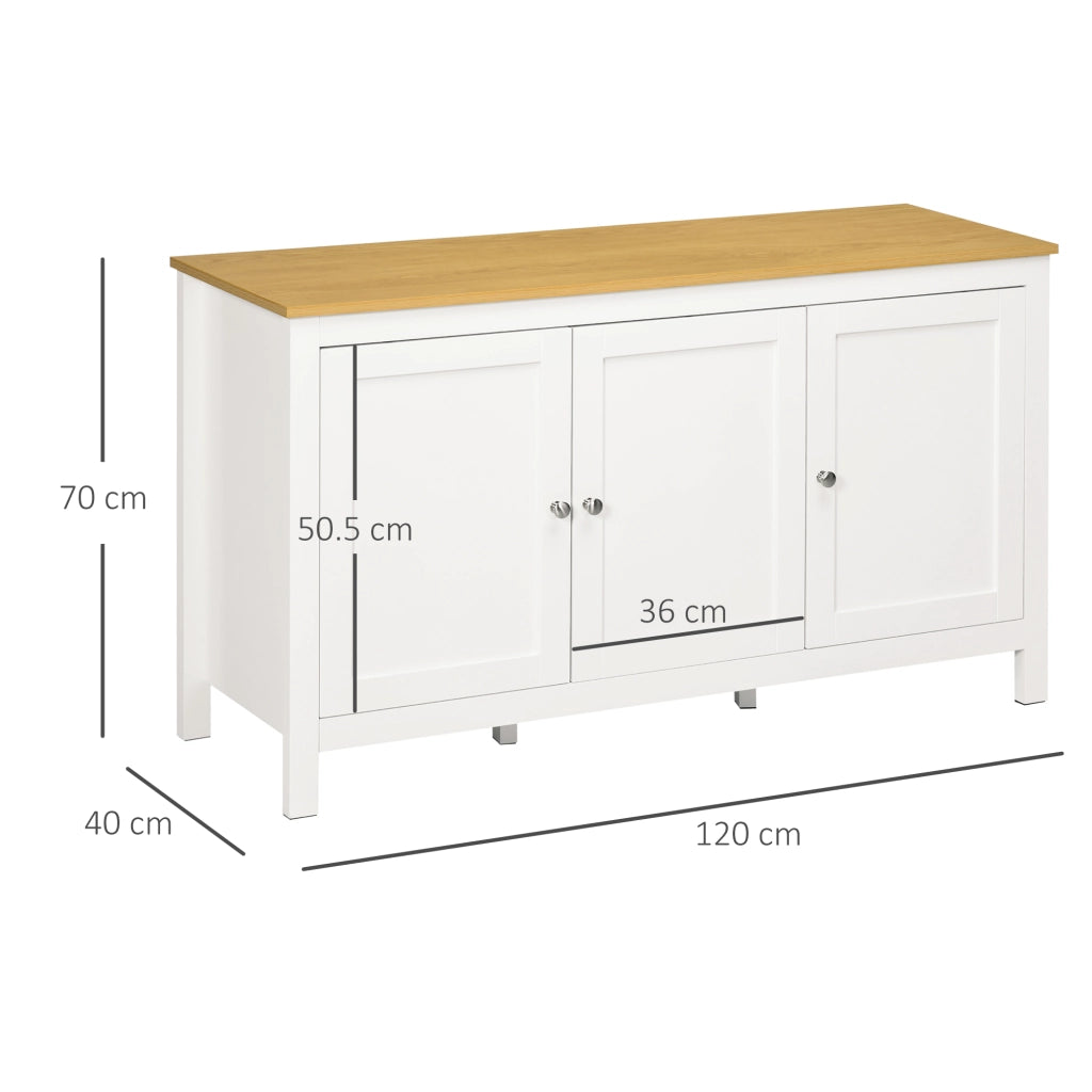 Armadio con 2 Ante e Ripiani Regolabili ¨C Minimal ¨C Bianco e Legno 120x40x70
