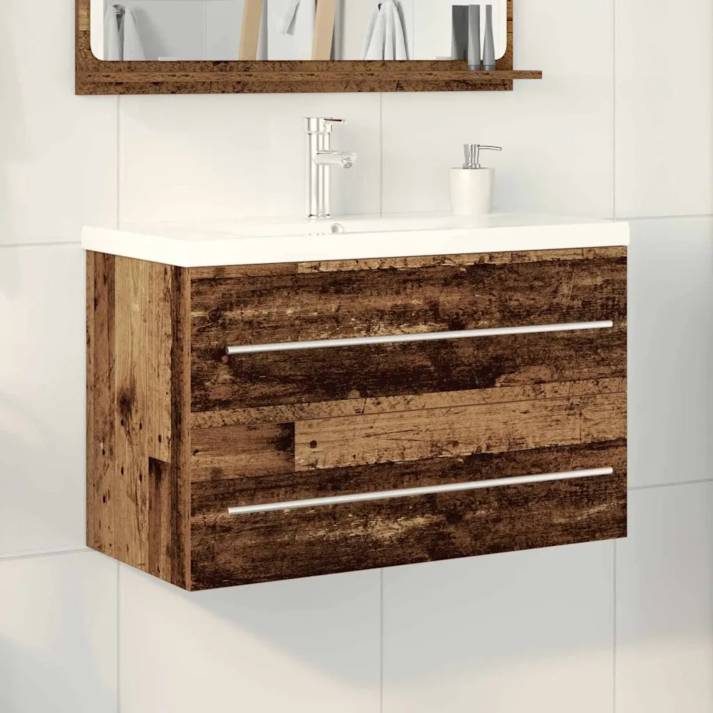 Mobile Lavabo | Armadio per Lavabo da Bagno 2 pz 80 x 38,5 x 48 cm