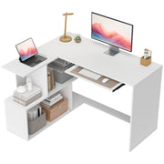 Scrivania angolare con ripiani e cassetto ¨C Minimal ¨C bianco 120x100x76