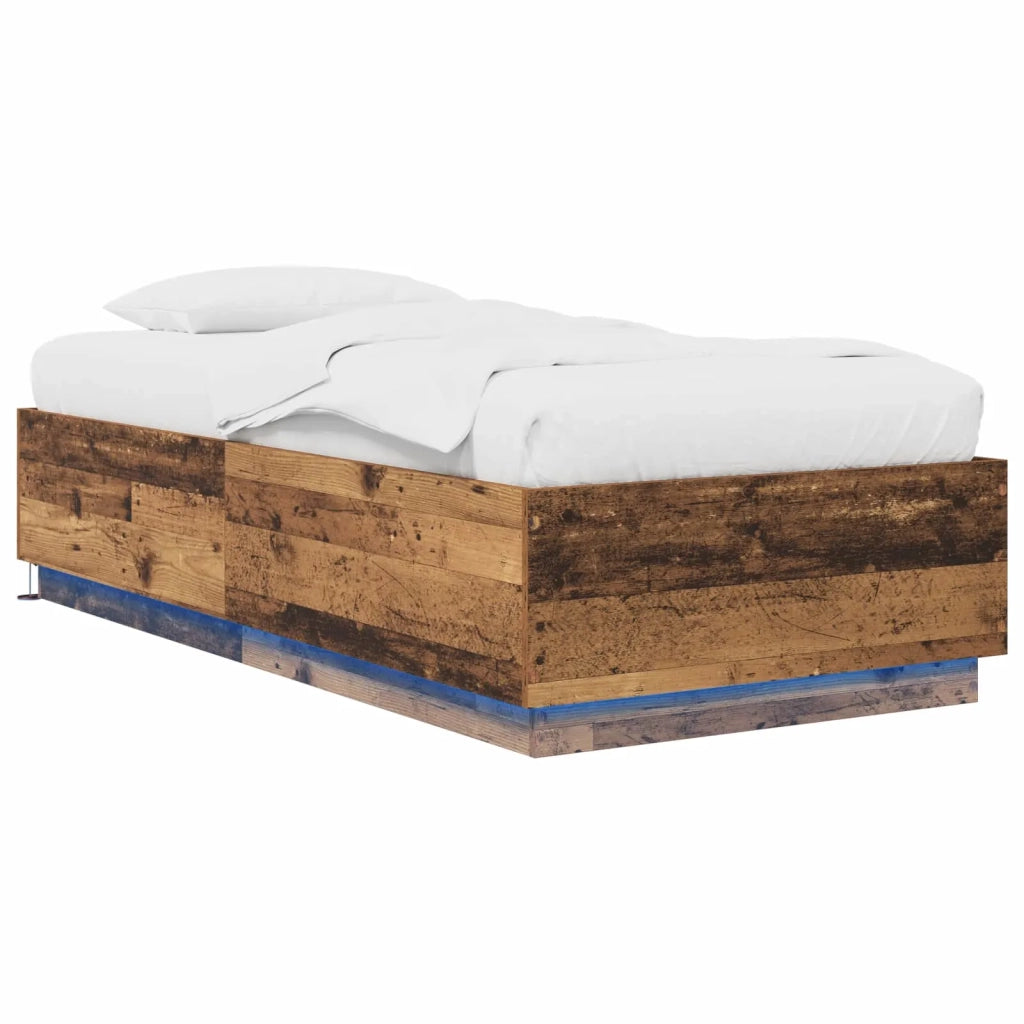 Letto con LED Legno antico 80 x 200 cm Legno ingegnerizzato 3429568