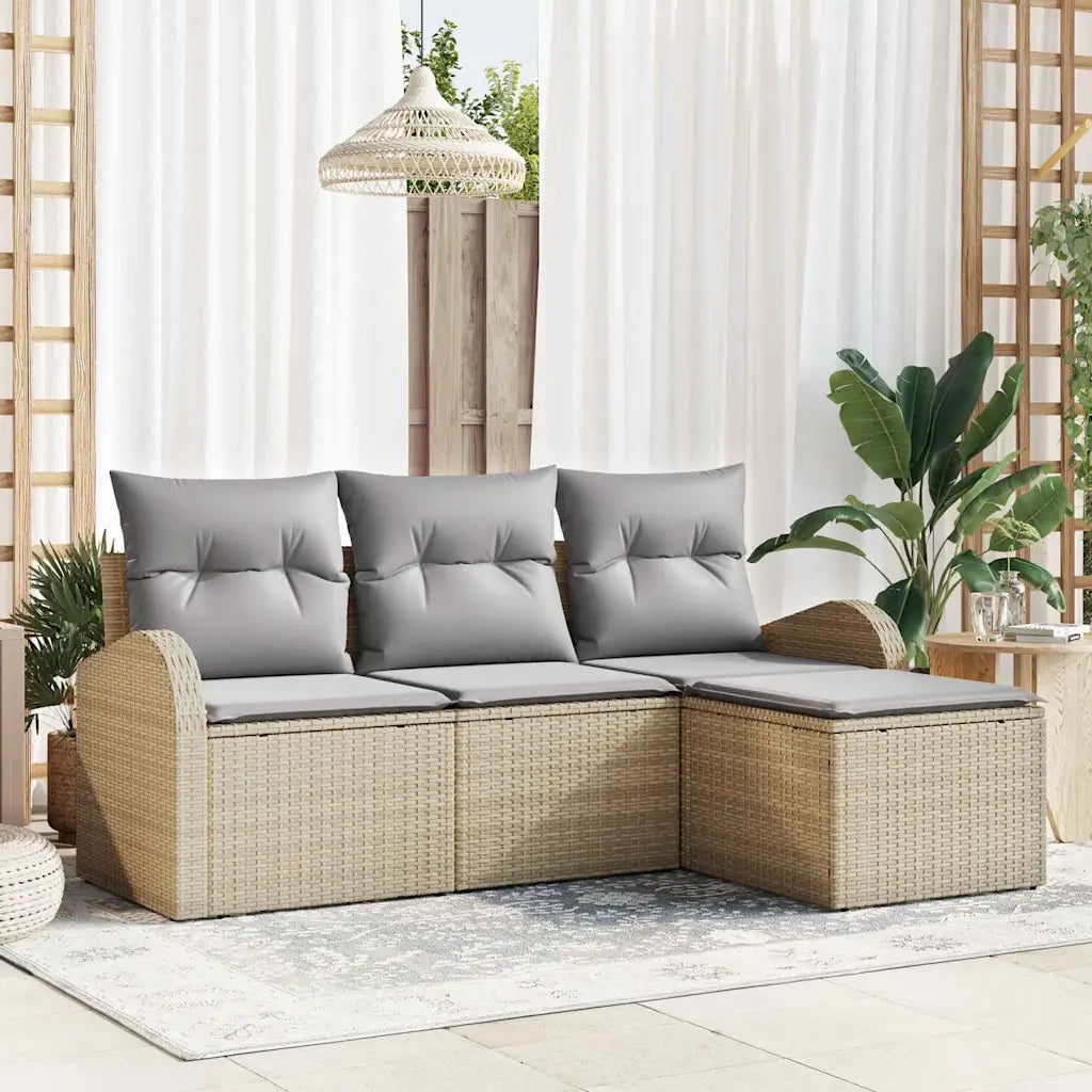 Set Divano da Giardino Beige polyrattan 3345990