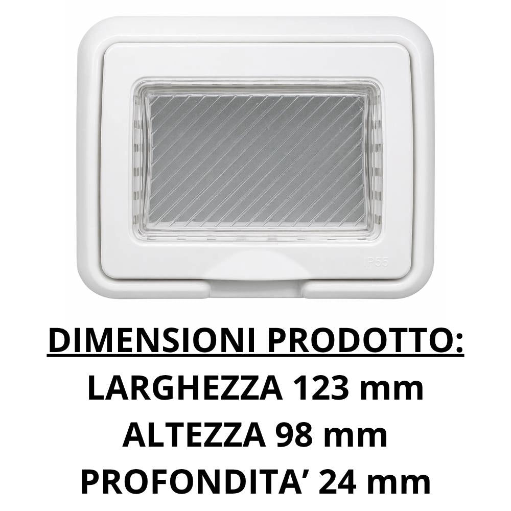 Coperchio ip55 bianco compatibile matix per protezione elettrica