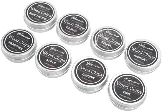 Snippers di legno di rovere premium - Assortimento - 8 pezzi - Qualità naturale - Profumo aromatico - Perfeziona le tue creazioni culinarie