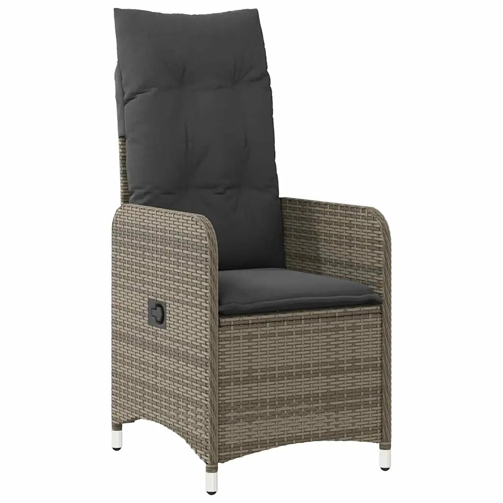 Set da Pranzo per Giardino con cuscino 5 pcs Grigio polyrattan 3379647
