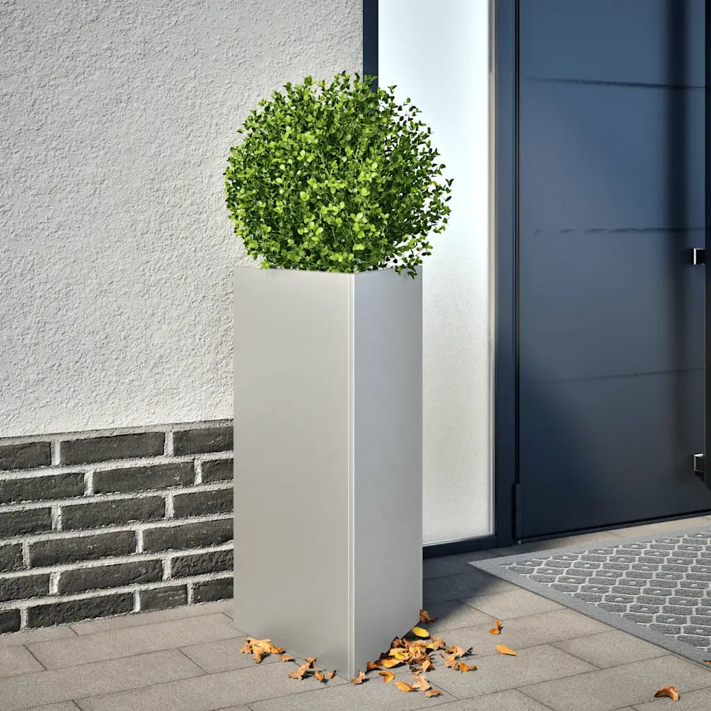 2 pz Fioriere | Cassetta per fiori | Vaso Triangolari 40x34,5x75 cm in Acciaio Zincato
