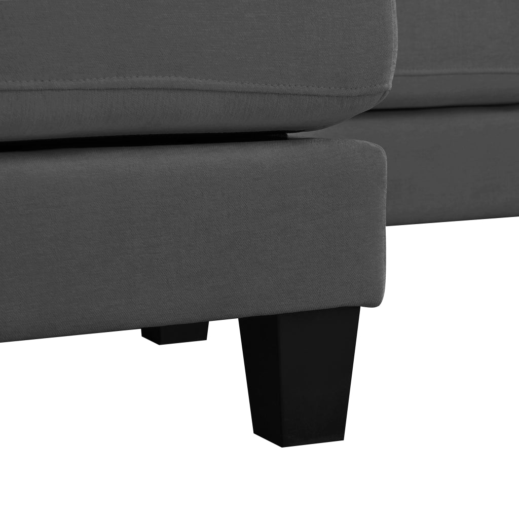 Divano letto angolare 4 posti con chaise longue ¨C MINIMAL ¨C Grigio, tessuto chenille