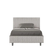 Letto una piazza e mezza contenitore imbottito 120x200 tessuto Aragona 1 bianco Adele