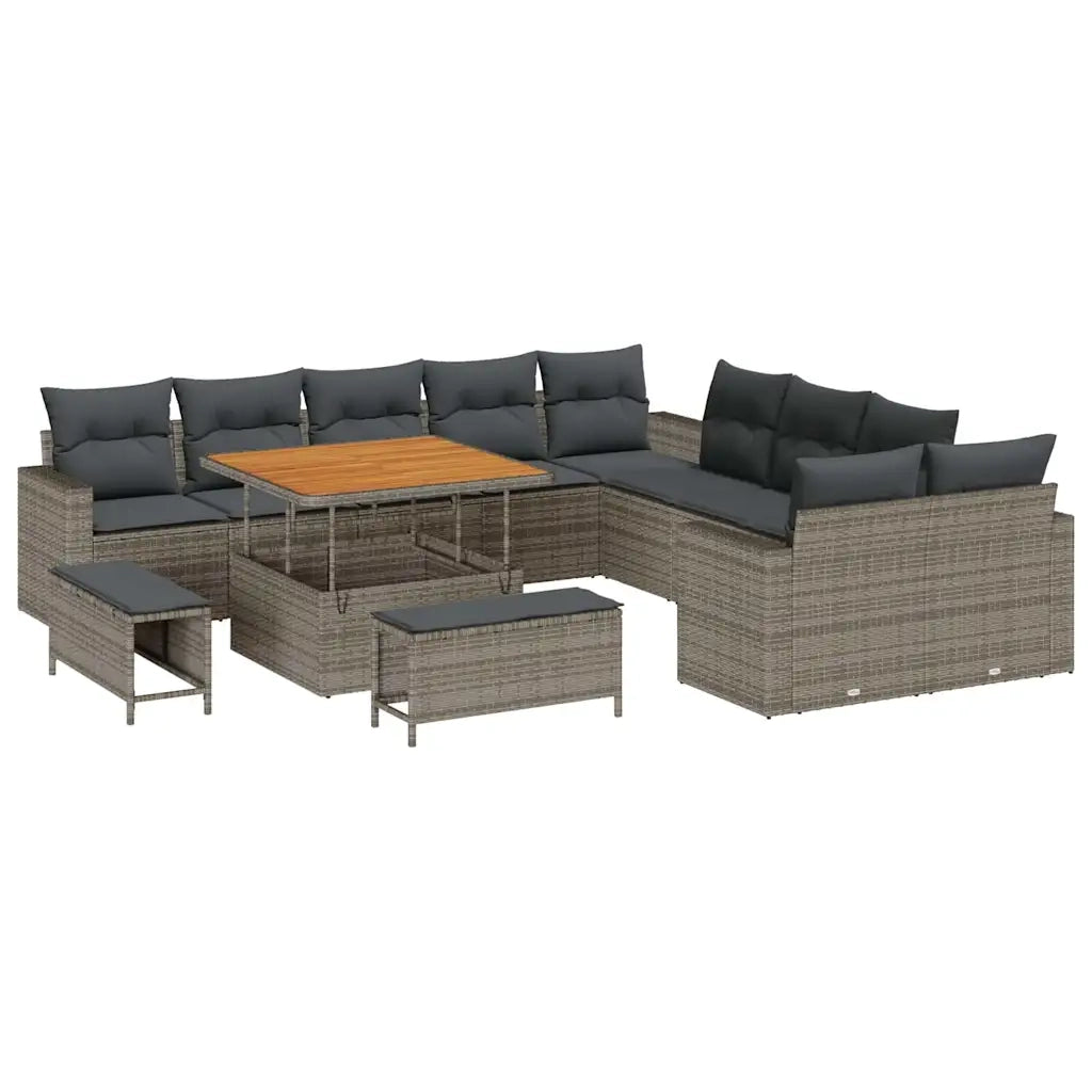 Set Divano da Giardino 13 pcs Grigio polyrattan 3361668