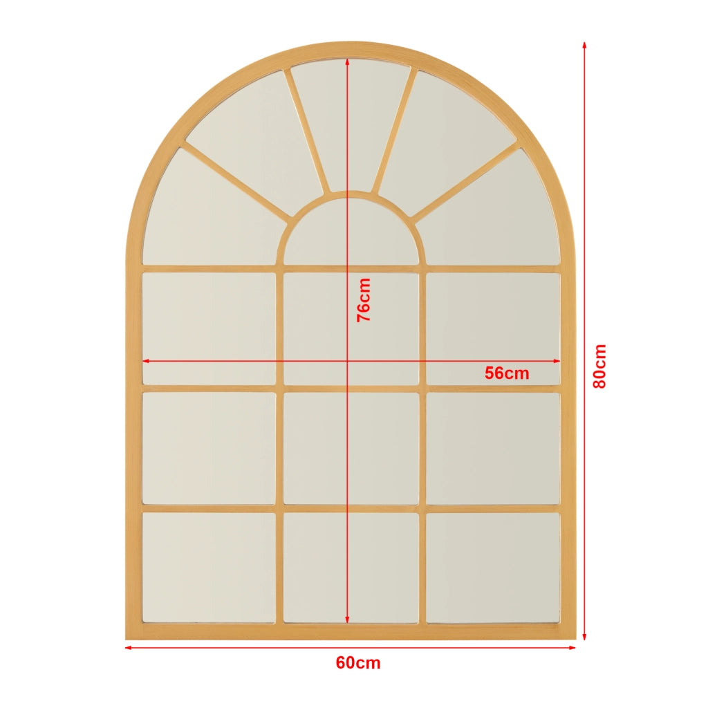 Specchio da Parete Villalago Forma Arcuata 80 x 60 cm color Oro [en.casa]