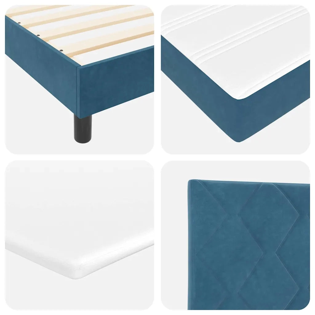 Letto a molle con testiera Blu Scuro 80 x 200 cm Velluto 3339204