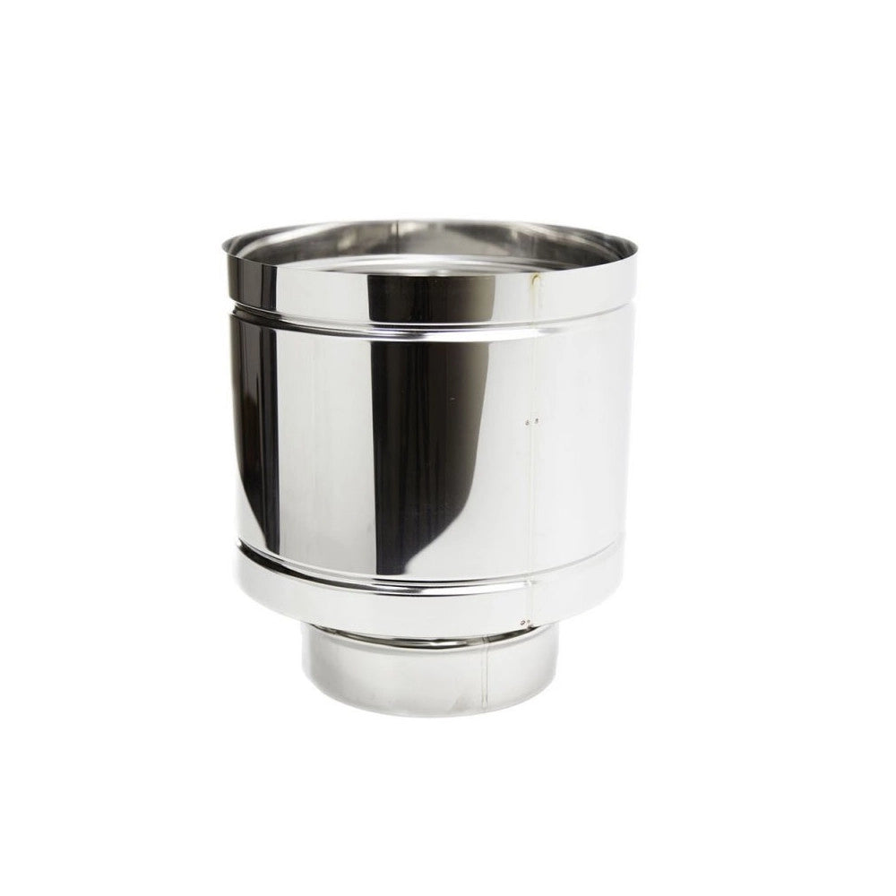Fumaiolo da 220mm terminale tipo botte 4 venti inox aisi 304 base tonda m maschio