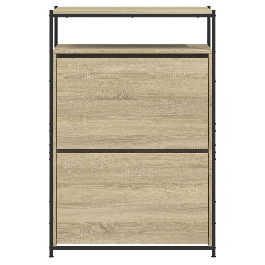 Scarpiera mobiletto portascarpe mobile per ingresso/corridoio/soggiorno legno Sonoma 75 x 34 x 112 cm marrone legno ingegnerizzato 02_0021729