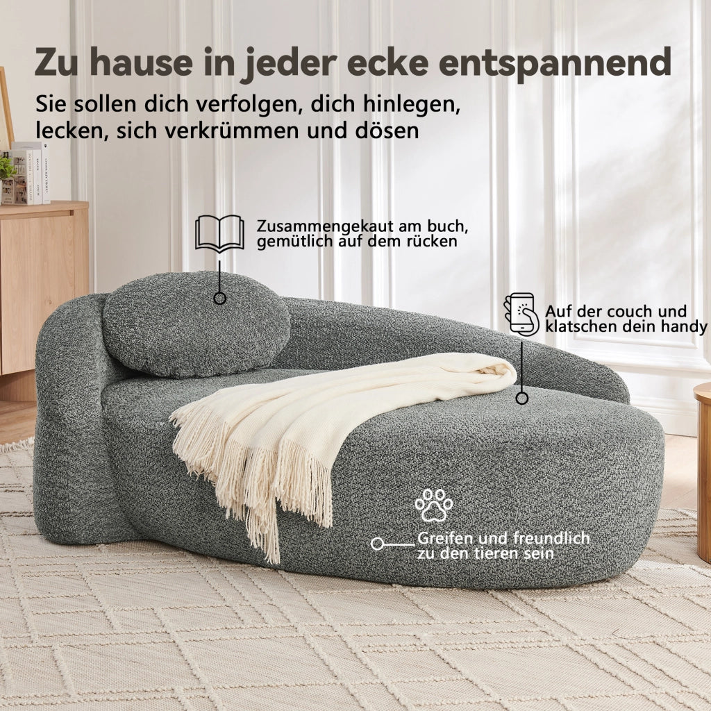 Divano Sofa Morbido Teddy ¨C MINIMAL ¨C Grigio, Cuscini Imbottiti