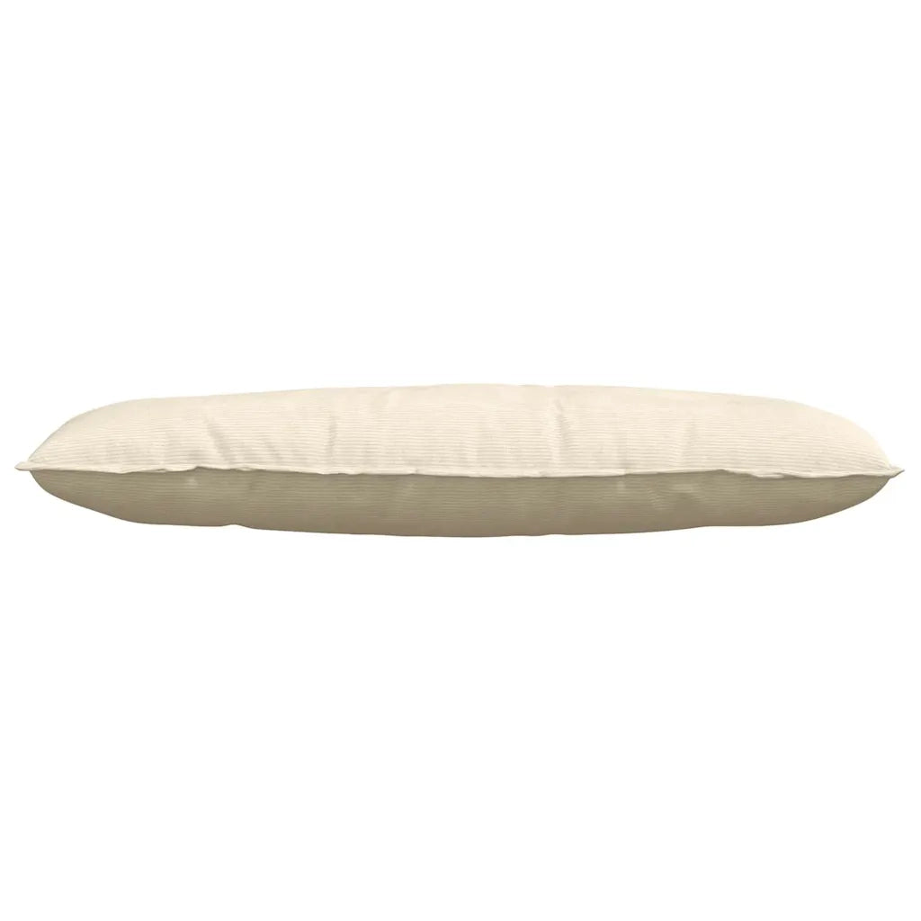 Cuscino per Schiena Crema 120 x 50 cm Tessuto in Cords 42014824