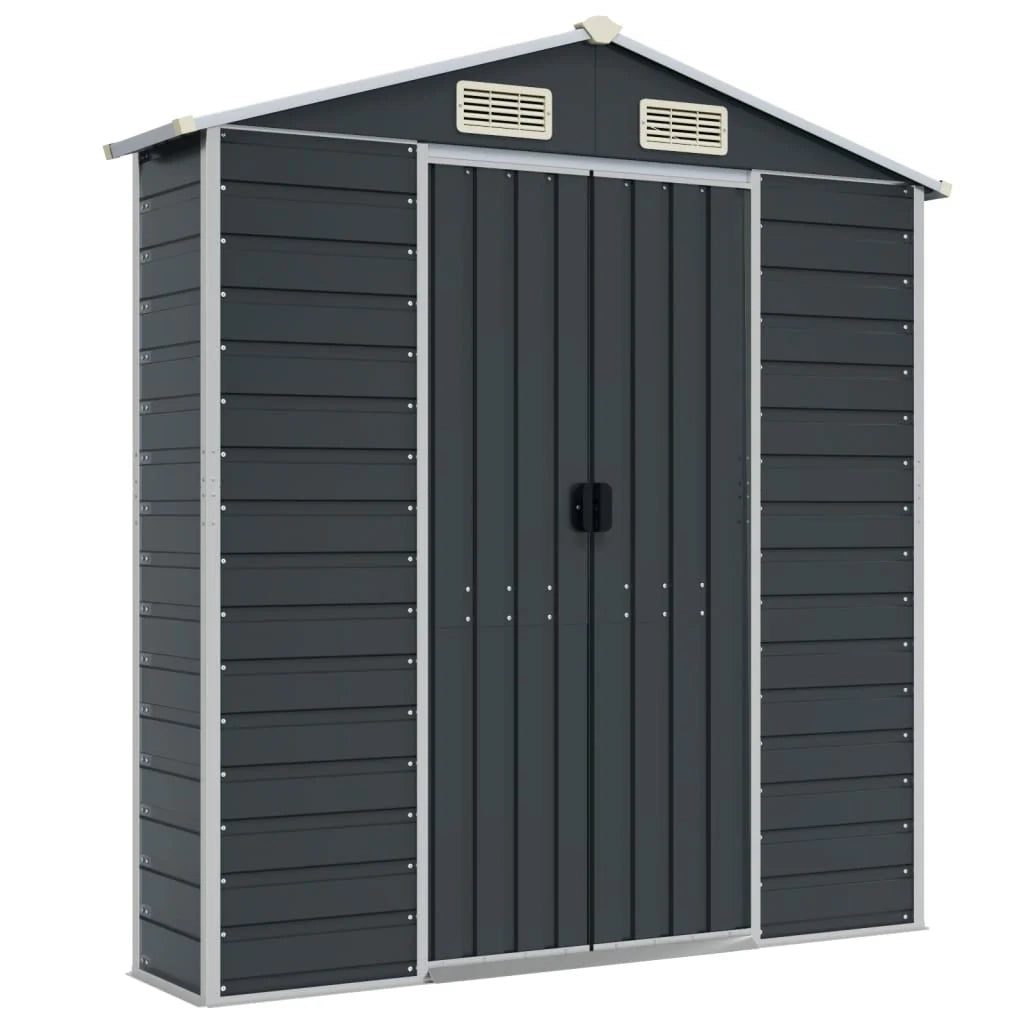 Casetta da giardino cabina ripostiglio casetta da esterno robusta casetta per attrezzi 191 x 555 x 198 cm acciaio zincato antracite 02_0022188