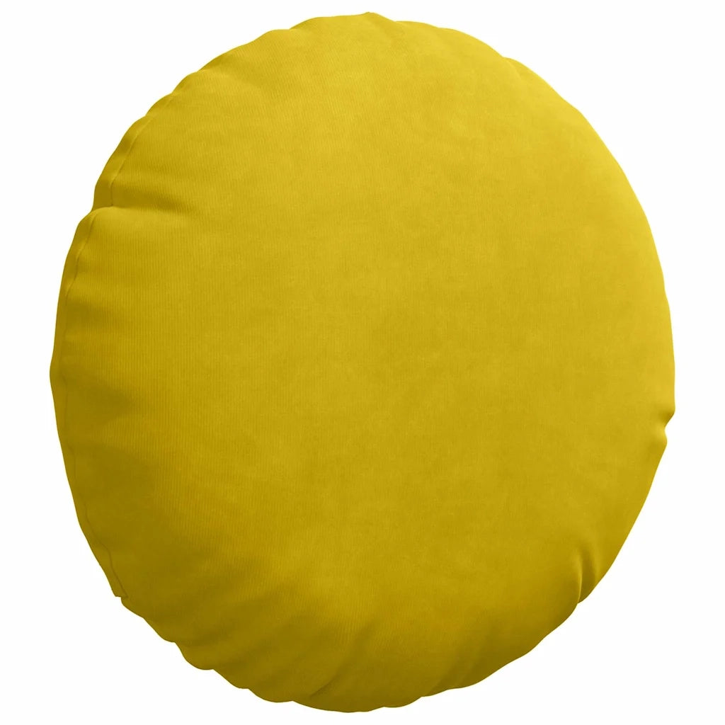Cuscini per Seduta 2 pcs Giallo Ø30 x 13 cm Velluto 42014107