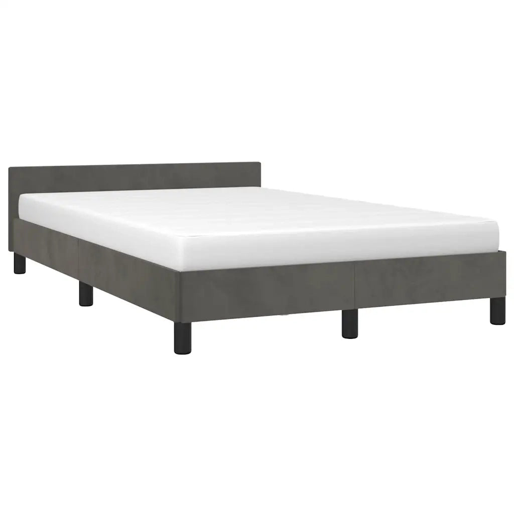 Letto matrimoniale | Letto per adulti | Giroletto senza Materasso Grigio Scuro 120x200 cm Velluto