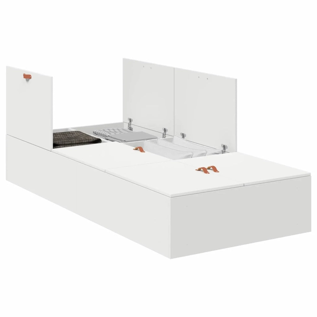 Struttura letto con contenitore Bianco 100 x 200 cm 3335349