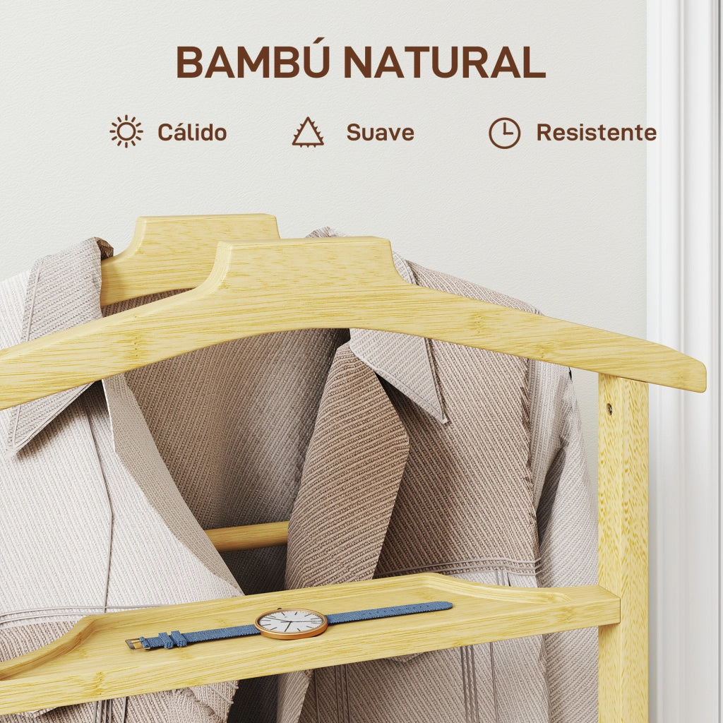 Armadio con appendiabiti e barra per pantaloni ¨C Minimal ¨C 47x33,7x105,5 cm Natural