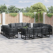 Set Divano da Giardino 13 pcs Nero Metallo 3378845