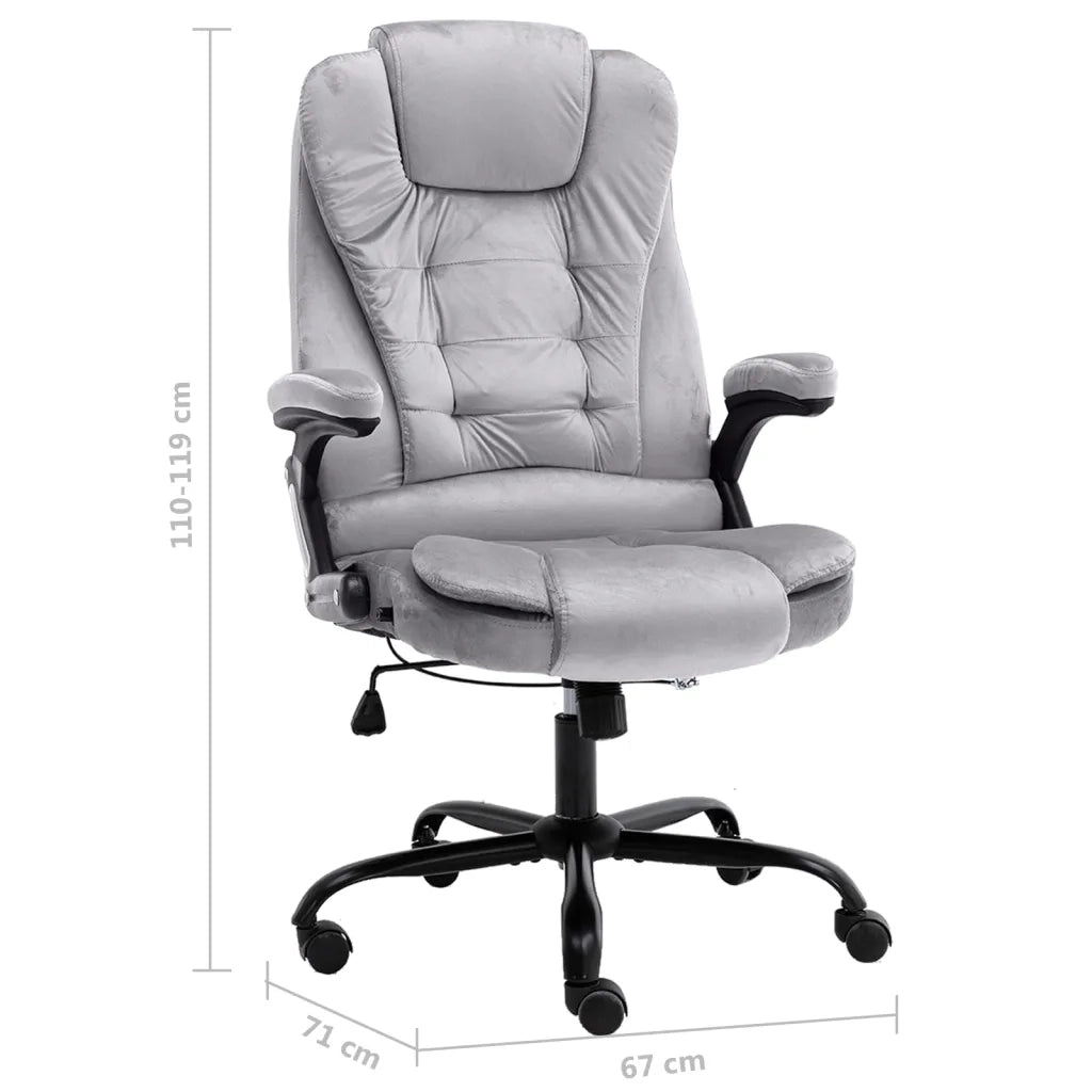 Sedia da Ufficio Grigio Chiaro in Velluto 20570