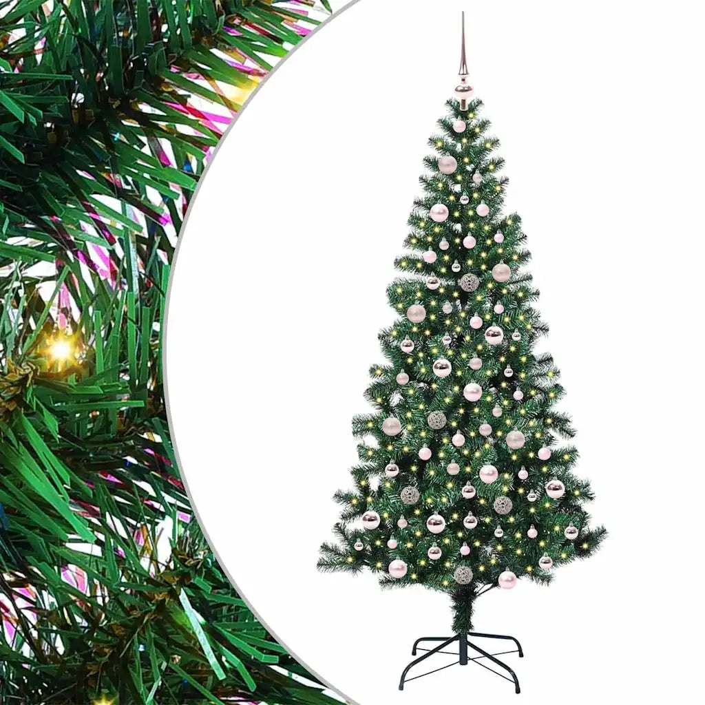 Albero di Natale artificiale con luci integrate Verde 210 cm 3396777