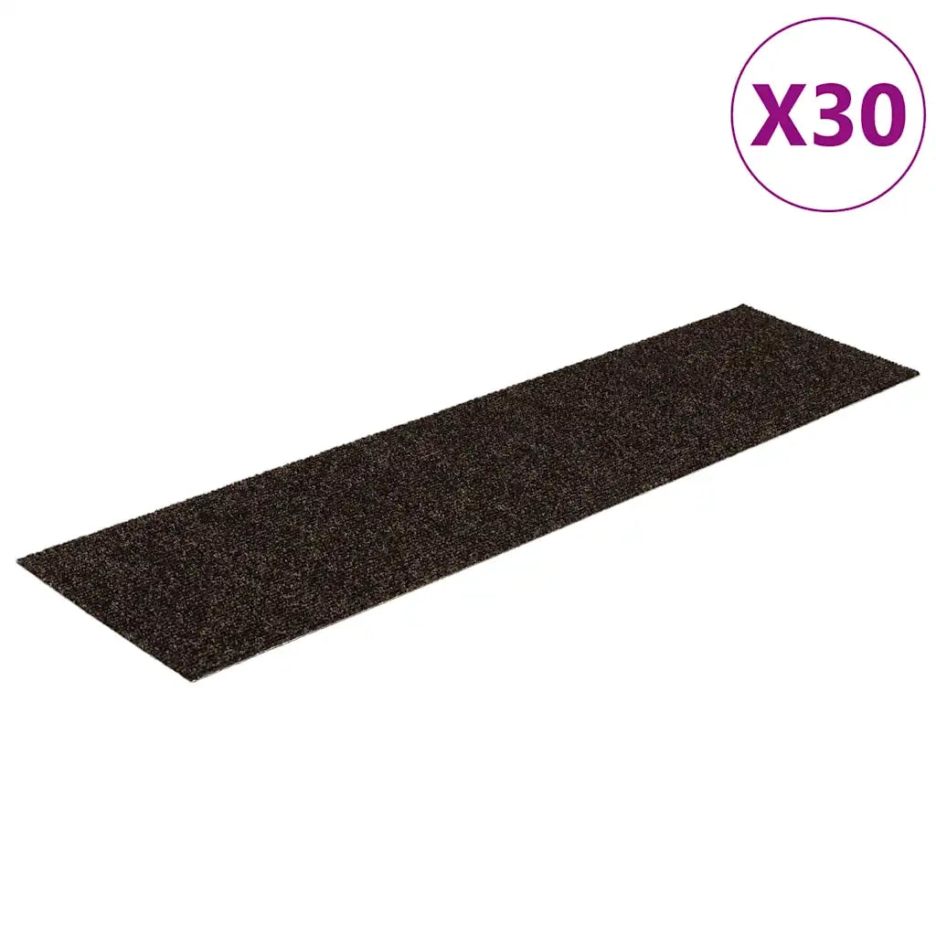 Tappetini per scale autoadesivi 30 pz 76x20 cm marrone scuro rettangolari 3365728