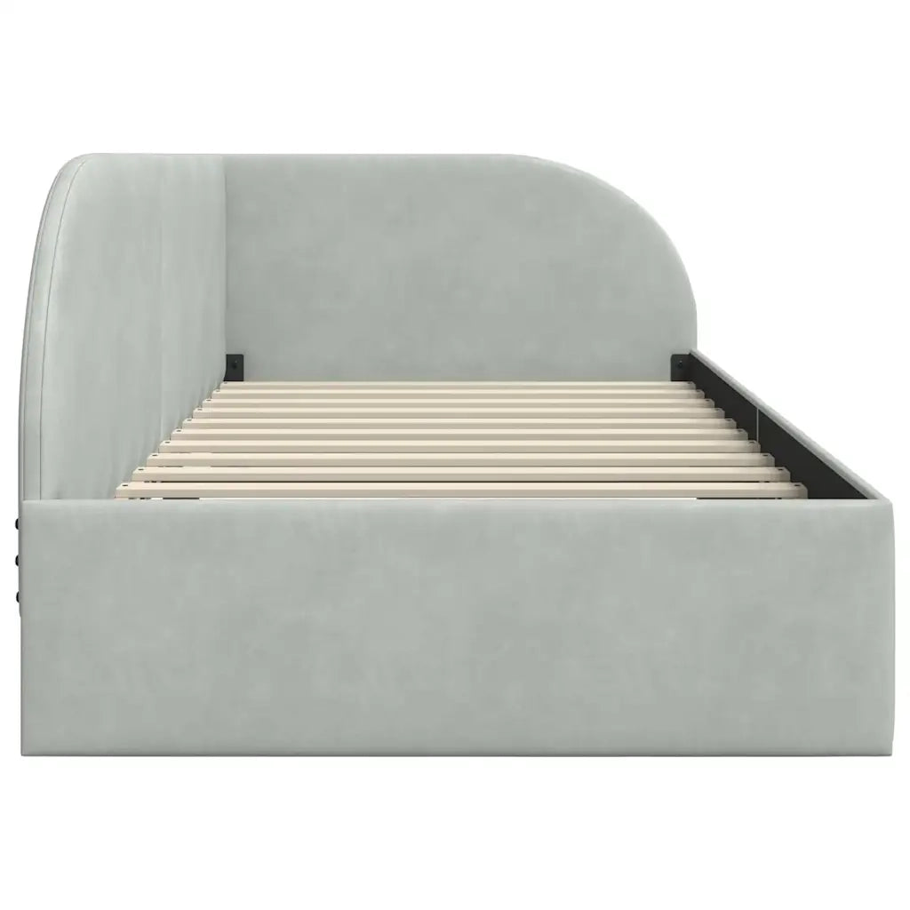 Cornice del letto ad angolo Grigio chiaro 100 cm x 200 cm