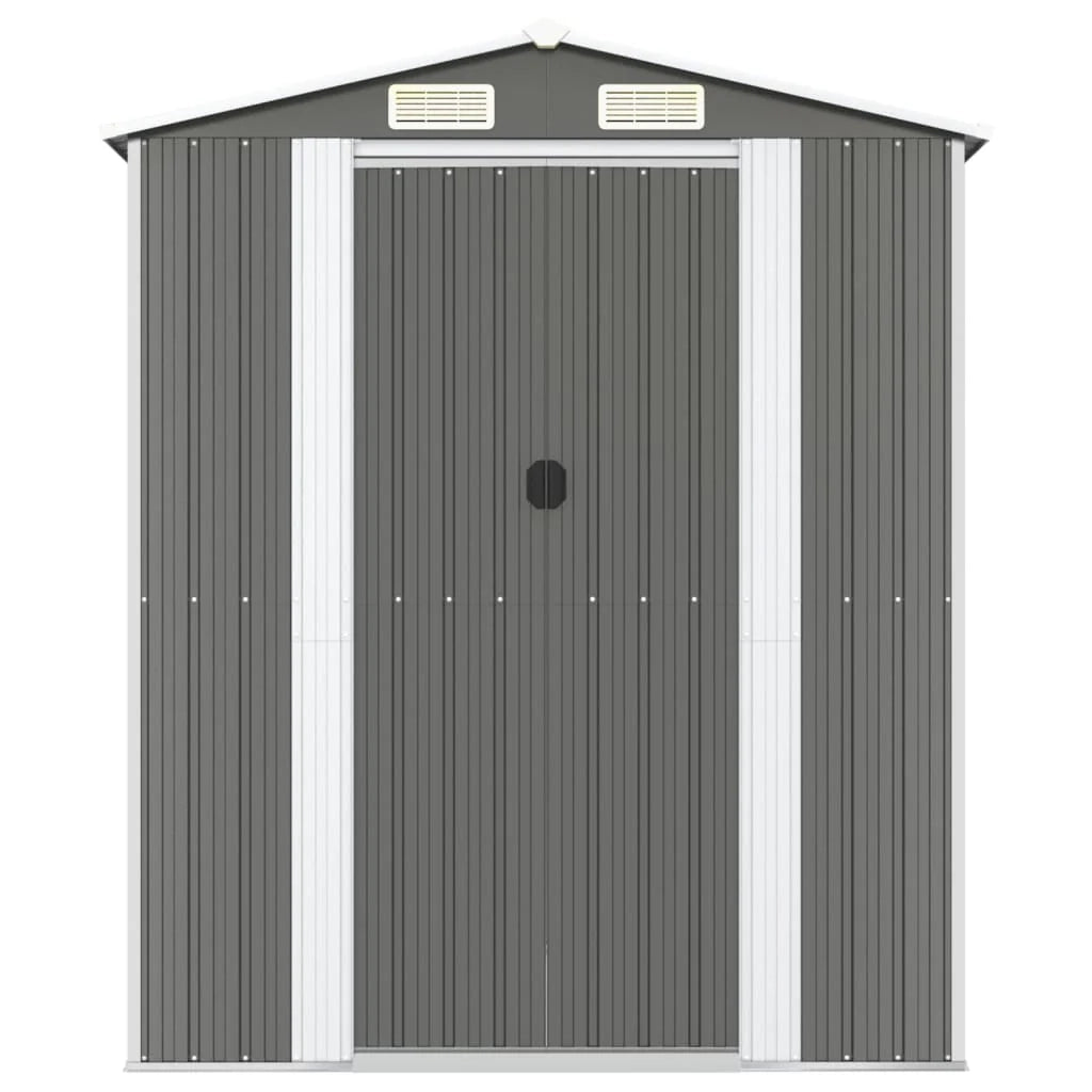 Casetta da giardino cabina ripostiglio capanno da esterno capanno per attrezzi robusta colore chiaro 192 x 606 x 223 cm acciaio zincato grigio 02_0022260