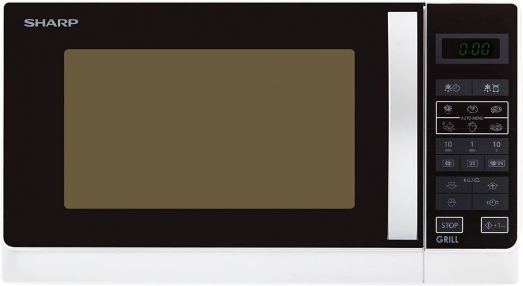 Sharp R-742WW forno a microonde Superficie piana Microonde con grill 25 L 900 W Nero, Bianco