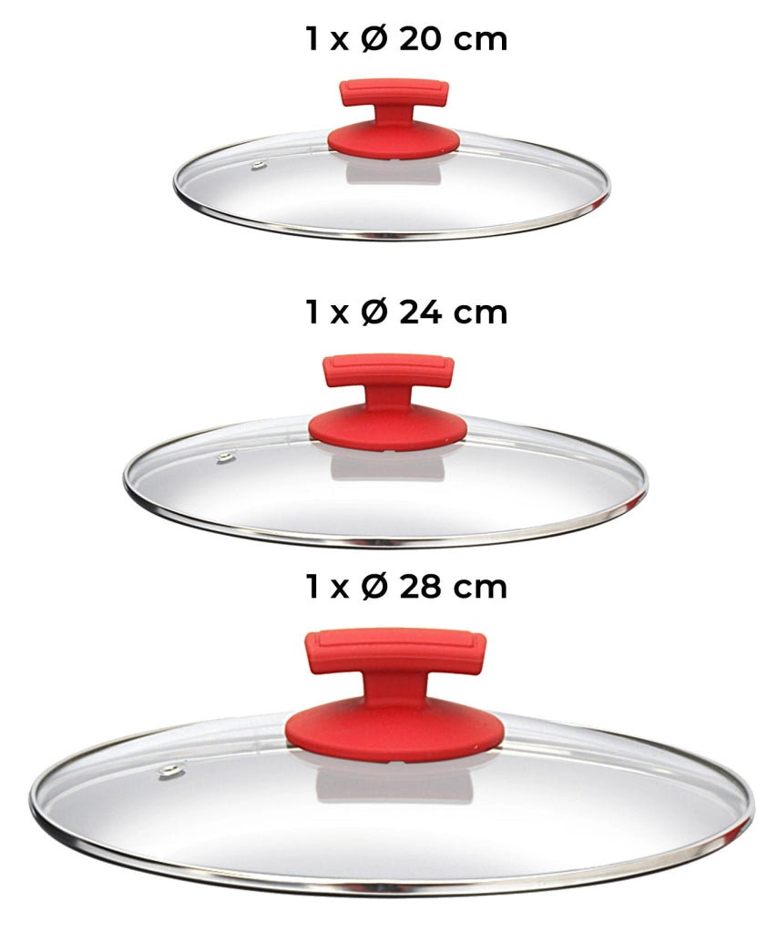 Batteria di Pentole 7 Pezzi in Alluminio Pressofuso Antiaderente Olympia Love