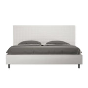 Letto contenitore imbottito 180x210 similpelle bianco Sunny