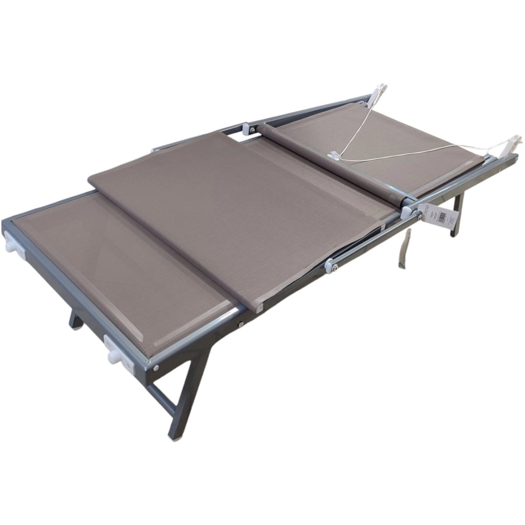 LETTINO MARE ALLUMINIO CON PARASOLE BASIC TORTORA