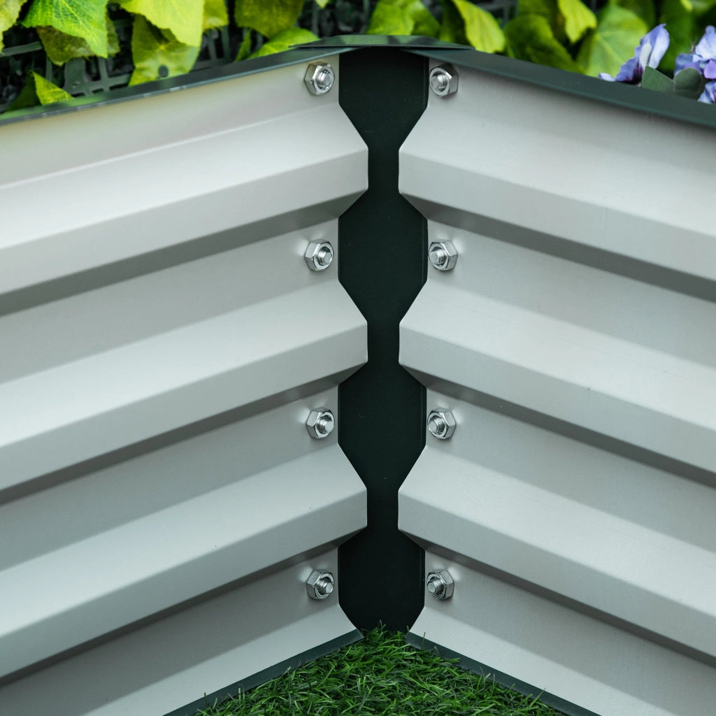 Letto per Orto Rialzato a Fondo Aperto con Rivestimento 120x60x30.5 cm in Acciaio Zincato Verde