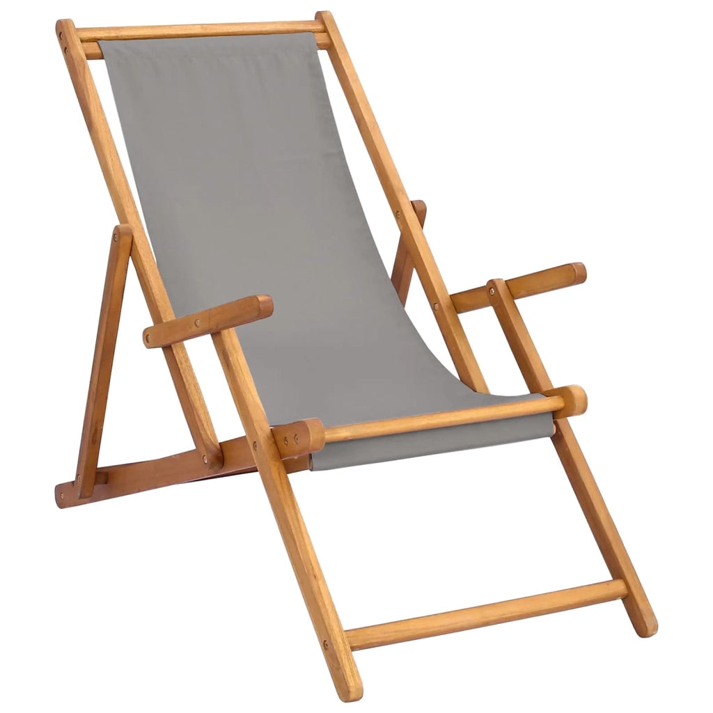 Sedia da spiaggia Grigio Chiaro Legno di teak solido 42032667