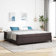 Letto a molle con materasso Marrone Scuro 200 x 200 cm Tessuto