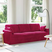 Divano Rosso Vino 228 x 78 x 80 cm Velluto 42024445