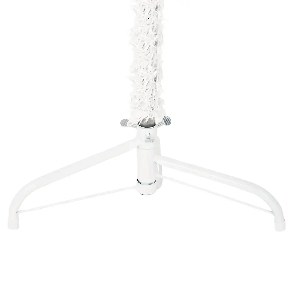 Albero Natale Artificiale Sottile a Met¨¤ Supporto-Albero Natalizio Bianco 150 cm
