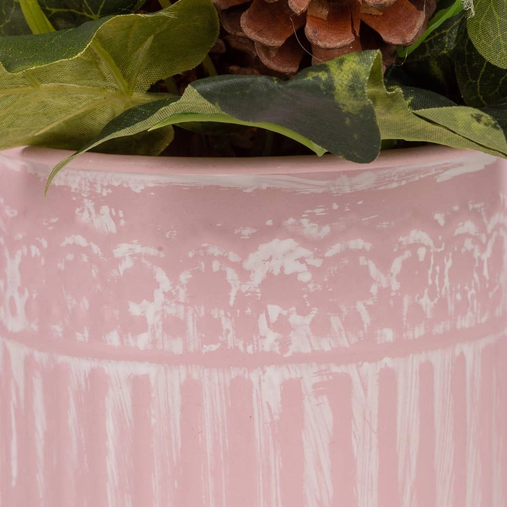 Vaso con fiore artificiale 27x16x34h