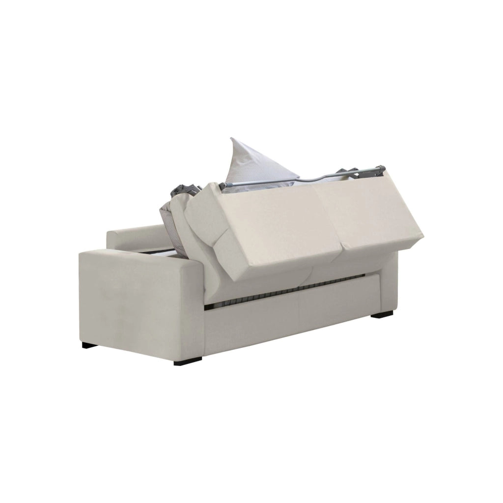 None, Divano Letto 2 Posti Sfoderabile Made in Italy, 180x95 cm Beige