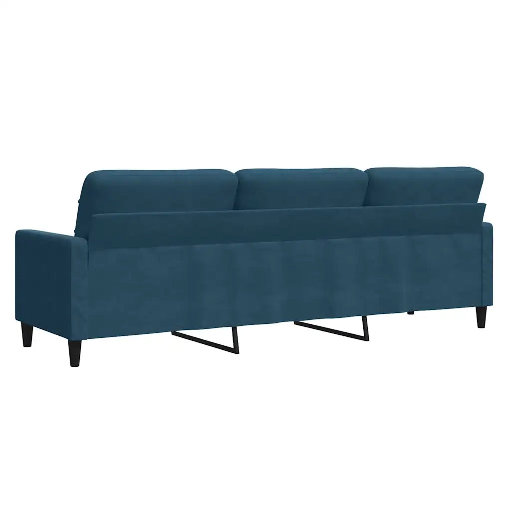 Divano | Divano da soggiorno | Sofa a 3 Posti Blu 210 cm in Velluto